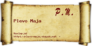 Plevo Maja névjegykártya